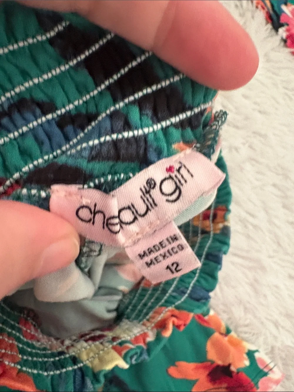 NWT Chenault Girl From Stitch Fix Green Floral 2 Piece Outfit Size 12 Youth